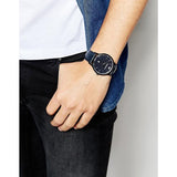 Emporio Armani Renato Blue Dial Blue Leather Strap Watch For Men - AR2479 Authentic Buy Shop Now