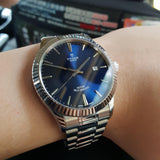 Tudor Style Automatic Blue Dial Silver Steel Strap Watch for Men - M12710-0013 Authentic Buy Shop Now