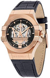 Maserati Potenza Automatic Rose Gold Dial Black Leather Strap Watch For Men - R8821108002 Authentic Buy Shop Now