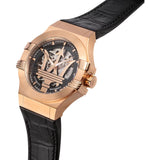 Maserati Potenza Automatic Rose Gold Dial Black Leather Strap Watch For Men - R8821108002 Authentic Buy Shop Now