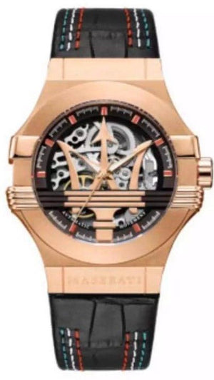 Maserati Potenza Skeleton Limited Edition Dial Black Strap Watch For Men - R8821108026 Authentic Buy Shop Now