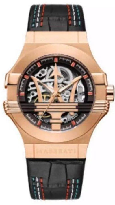Maserati Potenza Skeleton Limited Edition Dial Black Strap Watch For Men - R8821108026 Authentic Buy Shop Now