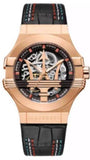 Maserati Potenza Skeleton Limited Edition Dial Black Strap Watch For Men - R8821108026 Authentic Buy Shop Now