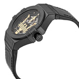 Maserati Potenza Skeleton Limited Edition Black Dial Black Leather Strap Watch For Men - R8821108027 Authentic Buy Shop Now