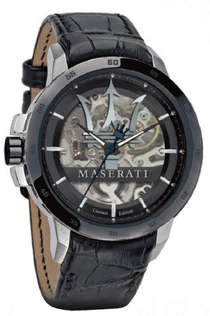 Maserati Potenza Automatic Black Dial Black Leather Strap Stainless Steel Watch For Men - R8821119006 Authentic Buy Shop Now