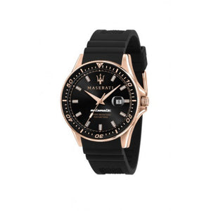 Maserati SFIDA Automatic Black Dial Black Rubber Strap Watch For Men - R8821140001 Authentic Buy Shop Now