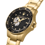 Maserati SFIDA Black Dial Yellow Gold Toned Watch For Men - R8823140003 Authentic Buy Shop Now