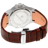 Maserati Potenza Silver Dial Brown Leather Strap Watch For Women - R8851108506 Authentic Buy Shop Now