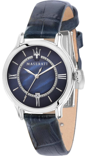 Maserati Epoca Blue Dial Blue Leather Strap Watch For Women - R8851118502 Authentic Buy Shop Now