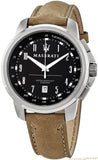Maserati Successo Black Dial Beige Leather Strap Watch For Men - R8851121004 Authentic Buy Shop Now