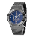 Maserati Potenza Quartz Blue Dial Grey Mesh Bracelet Watch For Men - R8853108005 Authentic Buy Shop Now