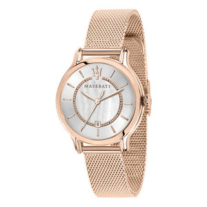 Maserati Epoca Mother of Pearl Dial Rose Gold Mesh Strap Watch For Women - R8853118506 Authentic Buy Shop Now