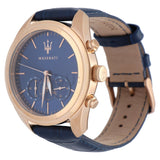 Maserati Traguardo Chronograph Blue Dial Blue Leather Strap Watch for Men - R8871612015 Authentic Buy Shop Now