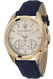 Maserati Traguardo Chronograph Grey Dial Leather Strap Men's Watch - R8871612016 Authentic Buy Shop Now