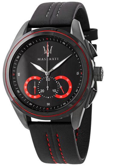 Maserati Traguardo Chronograph Black Dial Black Leather Strap Watch for Men - R8871612023 Authentic Buy Shop Now