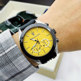 Maserati Traguardo Chronograph Yellow Dial Black Silicone Strap Watch For Men - R8871612045 Authentic Buy Shop Now