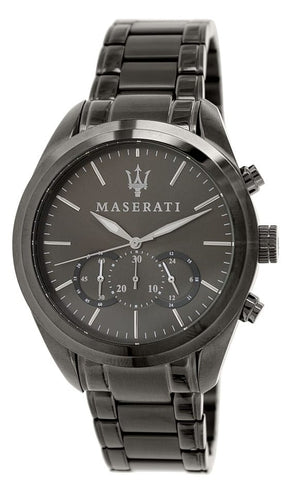 Maserati Traguardo Gun Metal Dial Grey Steel Strap Watch For Men - R8873612002 Authentic Buy Shop Now