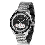 Maserati Traguardo Chronograph Black Dial Silver Mesh Bracelet Watch For Men - R8873612008 Authentic Buy Shop Now