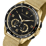 Maserati Traguardo 45mm Quartz Gold Black Dial Watch For Men - R8873612010 Authentic Buy Shop Now