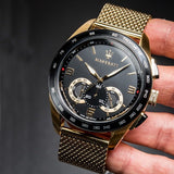 Maserati Traguardo 45mm Quartz Gold Black Dial Watch For Men - R8873612010 Authentic Buy Shop Now