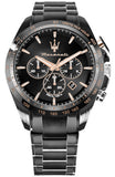 Maserati Traguardo Chronograph Black Dial Black Steel Strap Watch For Men - R8873612048 Authentic Buy Shop Now