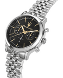 Maserati Epoca Chronograph Black Dial Silver Steel Strap Watch For Men - R8873618017 Authentic Buy Shop Now