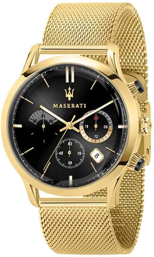Maserati Ricordo Chronograph Black Dial Stainless Steel Mesh Bracelet Watch For Men - R8873633003 Authentic Buy Shop Now