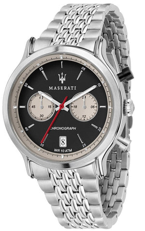 Maserati Legend Chronograph Black Dial Stainless Steel Watch For Men - R8873638001 Authentic Buy Shop Now