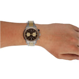 Maserati Legend Chronograph Brown Dial Two Tone Steel Strap Watch For Men - R8873638003 Authentic Buy Shop Now