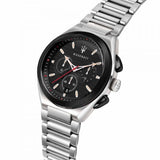 Maserati Triconic Chronograph Black Dial Silver Steel Strap Watch For Men - R8873639002 Authentic Buy Shop Now