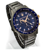 Maserati SFIDA Chronograph Blue Dial Grey Steel Strap Watch For Men - R8873640001 Authentic Buy Shop Now