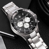 Maserati SFIDA Chronograph Black Dial Silver Steel Strap Watch For Men - R8873640004 Authentic Buy Shop Now