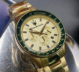 Maserati SFIDA Quartz Yellow Dial Gold Strap Watch For Men - R8873640005 Authentic Buy Shop Now