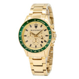Maserati SFIDA Quartz Yellow Dial Gold Strap Watch For Men - R8873640005 Authentic Buy Shop Now