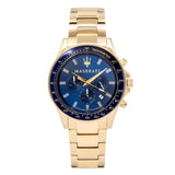 Maserati SFIDA Analog Blue Dial Gold Stainless Steel Watch For Men - R8873640008 Authentic Buy Shop Now