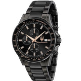 Maserati SFIDA Chronograph Black Dial Black Steel Strap Watch For Men - R8873640011 Authentic Buy Shop Now