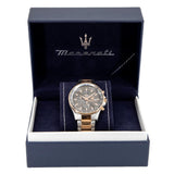 Maserati SFIDA Black Dial Two Tone Steel Strap Watch For Men - R8873640014 Authentic Buy Shop Now