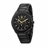 Maserati Stile Chronograph Black Dial Black Steel Strap Watch For Men - R8873642005 Authentic Buy Shop Now