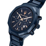Maserati Stile Chronograph Blue Dial Blue Steel Strap Watch For Men - R8873642008 Authentic Buy Shop Now