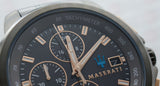Maserati Successo Solar Black Dial Grey Steel Strap Watch For Men - R8873645001 Authentic Buy Shop Now