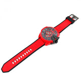 Diesel Mega Chief Chronograph Black Dial Red Rubber Strap Watch For Men - DZ4526 Authentic Buy Shop Now