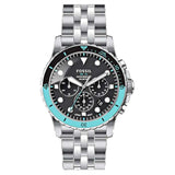 Fossil FB-01 Chronograph Black Dial Silver Steel Strap Watch for Men - FS5827 Authentic Buy Shop Now