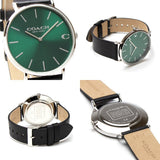Coach Charles Green Dial Black Leather Strap Watch for Men - 14602436 Authentic Buy Shop Now