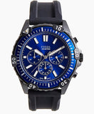 Fossil Garrett Chronograph Blue Dial Black Rubber Strap Watch for Men - FS5695 Authentic Buy Shop Now