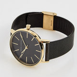 Armani Exchange Lola Three Hand Black Dial Black Mesh Strap Watch For Women - AX5548 Authentic Buy Shop Now