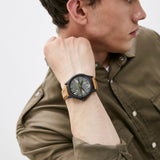 Armani Exchange Hampton Chronograph Green Dial Brown Leather Strap Watch For Men - AX2412 Authentic Buy Shop Now