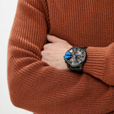 Diesel Mega Chief Chronograph Black Dial Black Nylon Strap Watch For Men - DZ4500 Authentic Buy Shop Now