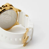 Philipp Plein The Skull Gold Dial White Silicone Strap Watch for Men - PWAAA1221 Authentic Buy Shop Now