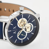 Armani Exchange Cayde Chronograph Blue Dial Blue Leather Strap Watch for Men - AX2746 Authentic Buy Shop Now