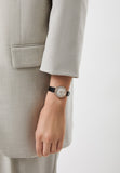 Emporio Armani Cleo Three-Hand Mother of Pearl Dial Black Leather Strap Watch For Women - AR11485 Authentic Buy Shop Now